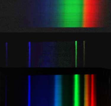 Spettrogramma di 3 sorgenti di luce