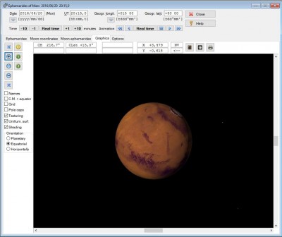Simulazione Marte 20 Giugno 2016 ore 20:15 UT