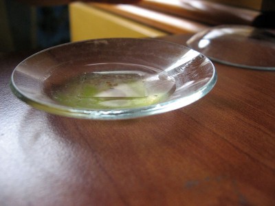 vetrino da orologio contenente la coltura con coprioggetto